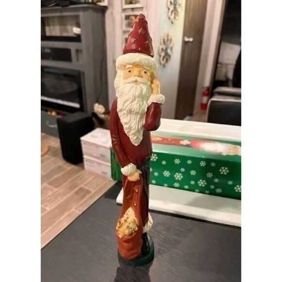 Old World Santa Candlestick holder plus hat - Picture 8 of 9